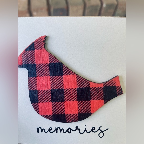 *Buffalo Check Cardinal Memories Block Shelf Sitter - Picture 11 of 13